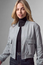 RSG Women's Cropped Flap Bomber Jacket